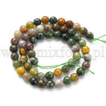 Koraliki Naturalny Agat Indyjski, Fasetowane, Kulki, 6mm, około 58szt/36cm/sznur (13WB12431)