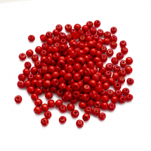 Koraliki Naturalne Drewniane, Barwione, Kulki, Czerwony, 8x7mm, około 280szt/50g (13WB17989)