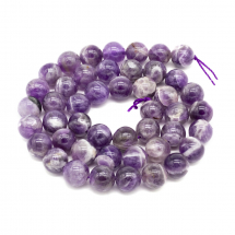 Koraliki Naturalny Szewron Ametyst, Okrągłe, 8mm, okolo 45szt/37cm/nić (13WB23130)