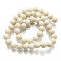 Koraliki Naturalny Amonit, Okrągły, Kolor: Biały, 8mm, około 45szt/38cm/nić (13WB23154)