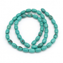 Koraliki Natural Howlit, Termobarwiony, Owalny, 6x4mm, Otwór: 1mm, około 65szt/36cm/nić (13WB23286)