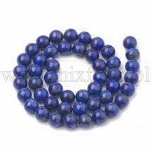 Koraliki Naturalny Lapis Lazuli, Okrągłe, 8-9mm, około 44szt/38cm/nić (13WB23421)
