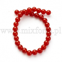 Koraliki Naturalny Kamień Czerwony Agat / Karneol, Okrągłe, Klasa A, 6mm, otwór 1mm, około 30szt/17cm (5WB5222)