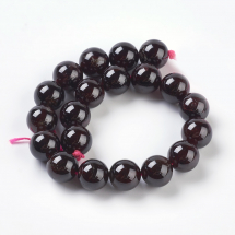 Koraliki Naturalny Granat Okrągły, 10mm, Otwór 1mm, około 18szt/19cm/nić (5WB5231)