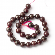 Koraliki Naturalny Granat Okrągłe, 6mm, Otwór 1mm, około 30szt/19cm/nić (5WB5232)