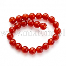 Koraliki Naturalny Czerwony Agat/Karneol, Klasa A, średnica: 8mm, około 23szt/17cm/nic (5WB5397)