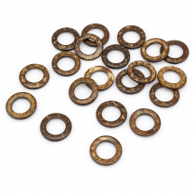 Łącznik Kółko Kokosowy, Kolor: Brązowy, 20-23x2-5mm, 20szt (13WB23583)