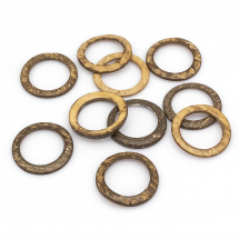 Łącznik Kółko Kokosowy, Kolor: Brązowy, 38x2.4-2.5mm, 10szt (13WB23586)