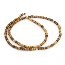 Намистини з натурального Кокоса, Рондель, на Нитки, Колір: Коричневий, Розмір: 4x1.5 ~ 4.5мм, Отвір 1мм, близько 140шт / 36см / нитка, (13WB23631)