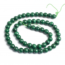 Koraliki Naturalny Malachit Okrągły, 7-8mm, Otwór 1mm, około 50szt/38cm/nić, (13WB22756)
