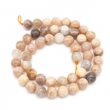 Koraliki Naturalny Kamień Słoneczny, Okrągłe, Kolor: Beżowy, 10mm, około 35szt/37cm/nić (13WB22882)