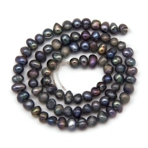 Koraliki Naturalne Słodkowodne, Szaro-niebieski, 4-6x4-5mm, około 64szt/32cm/nic (14WB6751)