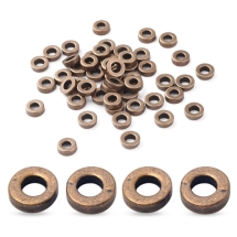 Koraliki Dystansowe, Styl Tybetański, Pączek, Stopowy Biżuterii, Miedź, 6x2mm, otwor 2.5mm, 50szt (14WB7594)