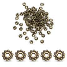 Koraliki Dystansowe, Styl Tybetański, Stop Biżuterii, Bronze, 6.5mm, 100szt (14WB7597)