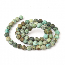 Намиста Натуральна Африканська Бірюза/Яшма Круглі Матові, 6мм, Отвір 1мм, близько 58шт/35см/нитка, (14WB7759)