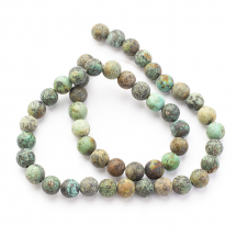 Намиста Натуральна Африканська Бірюза/Яшма Круглі Матові, 8мм, Отвір 1мм, близько 45шт/36см/нитка, (14WB7760)