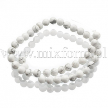 Koraliki Howlite Naturalny Kamień Okrągłe, 4mm, otwór 1mm, około 38szt/17cm/sznur (14WB7780)