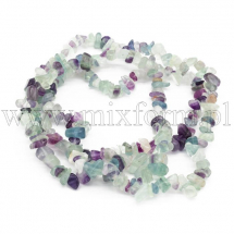 Koraliki Naturalny Fluoryt, Okruchy, 5-8x5-8mm, Otwór 1mm, około 80cm/78cm/nic (14WB7828)