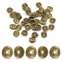 Koraliki Dystansowe, Stop Biżuterii Twist, Bronze, 9x1mm, Otwór 1mm, 40szt (13WB26603)