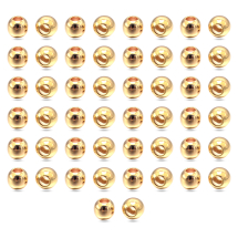 Koraliki Przekładki, Dystansowe, Mosiądz, Okrągłe, Pozłacane 18K, 3mm, Otwór 1mm, 50szt (13WB26617)