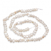 Koraliki Naturalne Perły Słodkowodne, Okruchy, Biały, 4-6x3-4x2-3mm, około 90szt/35cm/sznur (13WB27154)