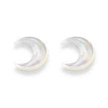 Натуральний Білий Перламутр, без Отвору, Півмісяць, Розмір: 10х8х2мм, (13WB27831)