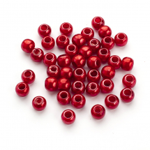 Koraliki Plastik ABS Imitacja Perły, Eurokoraliki, Rondel, 11.5-12x10mm, Kolor: Ceglany, ok. 37szt/25g (13WB28895)