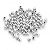 Koraliki Akrylowe Lakierowane, Matowe Styl, Okrągłe, Średnica: 8mm, Kolor: Srebrny, około 90szt/25g (13WB28898)