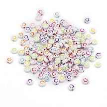 Koraliki Akrylowe, Smile Kraft Styl, Okrągłe, Mix, 7x3.5mm, około 170szt/25g (13WB28902)