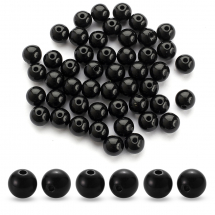 Koraliki Akrylowe Nieprzezroczysty, Okrągłe, 10x9mm, Czarny, około 45szt/25g (13WB28906)