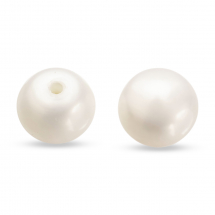 Koraliki Naturalne Perły Słodkowodne Klasa AAA Okrągłe, Białe, 7-7.5~7x5~5mm, Półotwor 1mm, 2szt (13WB28948)