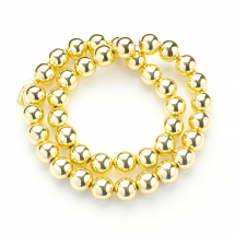 Koraliki Syntetyczne Hematyt, Niemagnetyczne, Galwanicznie Pozłacane, 10x9mm, około 42szt/37cm/nić (13WB29083)