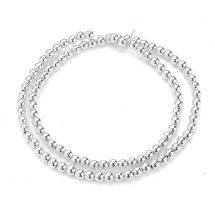 Koraliki Syntetyczne Hematyt, Galwanizowany, Niemagnetyczne, Powloka Srebrem, 4mm, ok. 88szt/38cm (13WB29089)