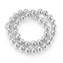 Koraliki Syntetyczne Hematyt, Niemagnetyczne, Galwanicznie Posrebrzane, 10x9mm, około 42szt/38cm/nic (13WB29090)