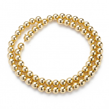 Koraliki Syntetyczne Hematyt, Niemagnetyczne, Galwanicznie Jasne Złote, 6mm, około 64szt/38cm/nic (13WB29096)