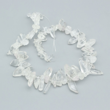 Намистини Натуральний Гірський Кришталь Самородок, 10-36х4-10х4-10мм, Отвір 1мм, близько 53шт/38см/нитка, (13WB29100)