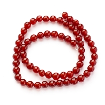 Koraliki Naturalny Czerwony Agat/Karneol, średnica: 6mm, Otwór: 1mm, około 60szt/36cm/nić (13WB29145)