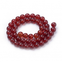 Koraliki Naturalny Czerwony Agat/Karneol, Okrągłe, 8mm, około 47szt/38cm/sznur (13WB29146)