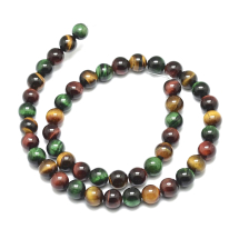 Koraliki Kamień Naturalne Tygrysie Oko, Klasa A, Kulki, Mix, 6mm, 58szt/37.5cm/sznur (13WB29515)