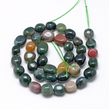 Koraliki Naturalny Agat Indyjski, Owalne, 8-15x7-12x4-12mm, około 29-42szt/38cm/nić (13WB29526)