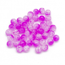 Намистини Акрил "Бите Скло", Імітація, Круглі, Колір: Пурпурний, Діаметр: 10мм, Отвір 2мм, близько 45шт/25г, (13WB29546)