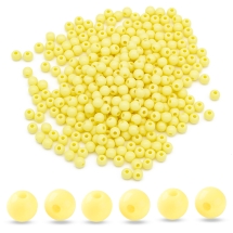 Koraliki Akrylowe, Okrągłe, Nieprzejrzyste, do Rękodzieła, 6x5mm, Żółte, Otwór: 1.8mm, około 400szt/50g (13WB29554)
