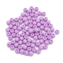 Koraliki Akrylowe, Okrągłe, Nieprzejrzyste, do Rękodzieła, 10x9mm, Fioletowy, Otwór: 2mm, około 90szt/50g (13WB29557)