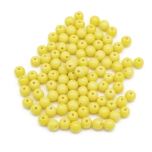 Koraliki Akrylowe, Okrągłe, Nieprzejrzyste, do Rękodzieła, 10x9mm, Żółty, Otwór: 2mm, około 90szt/50g (13WB29558)