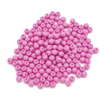 Koraliki Akrylowe, Okrągłe, Nieprzejrzyste, do Rękodzieła, 8x7mm, Jasny Różowy, około 160szt/50g (13WB29560)