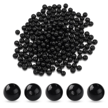 Koraliki Akrylowe, Okrągłe, Nieprzejrzyste, do Rękodzieła, Czarne, 8x7mm, około 160szt/50g (13WB29566)