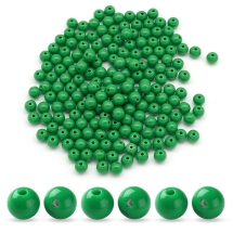 Koraliki Akrylowe Nieprzejrzyste, Okrągłe, 8x7mm, Zielone, Otwór: 2mm, około 160szt/50g (13WB29569)