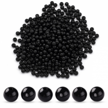 Koraliki Akrylowe, Okrągłe, Nieprzejrzyste, do Rękodzieła, Czarne, 6x5mm, Otwór: 1.8mm, około 400szt/50g (13WB29580)
