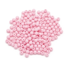 Koraliki Akrylowe Nieprzejrzyste, Okrągłe, 8x7mm, Perłowy Róż, Otwór: 2mm, około 160szt/50g (13WB29581)