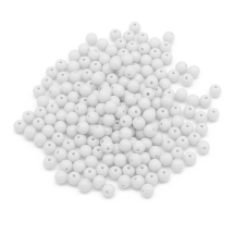 Koraliki Akrylowe Nieprzejrzyste, Okrągłe, 8x7mm, Białe, Otwór: 2mm, około 160szt/50g (13WB29584)